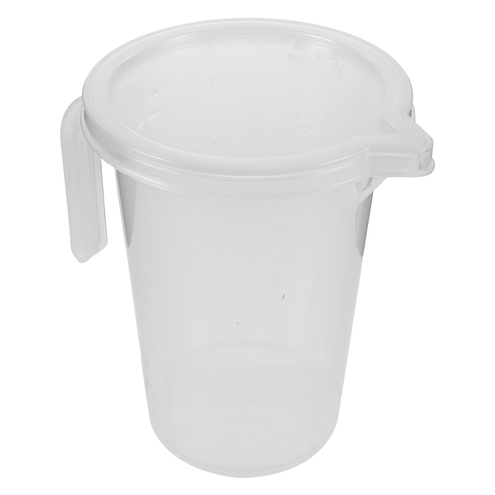 Veemoon Set 6 Misurini per Liquidi in Plastica con Manico e Coperchio Brocche Graduate da 500 Ml per Cucina e Cottura Misurini Graduati con Beccuccio Ergonomico per Uso Domestico e