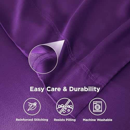 Bedsure King Size Pillow Cases Set of 2, Cooling Pillow Cases for Hot Sleepers, Rayon Derived from Bamboo Plum Pillowcases, Breathable & Soft Bedding Pillow Covers with Envelope Closure, 20x36 Inches