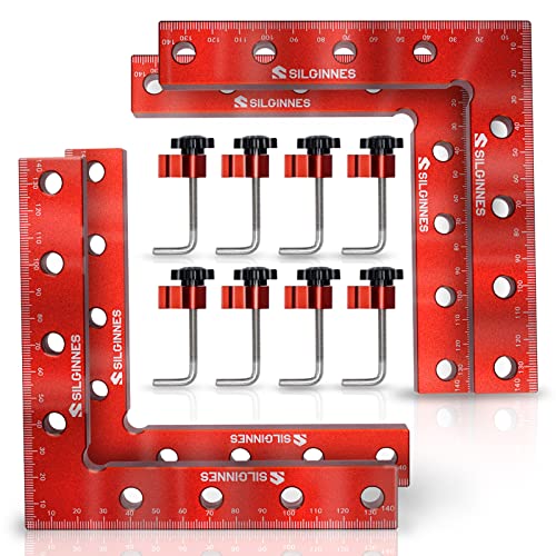 Silginnes 90 Degree Positioning Squares Right Angle Clamps for Woodworking, 4 Pack(5.5