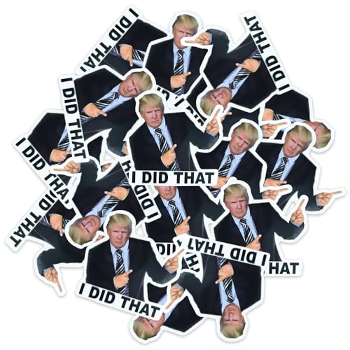 50 Pcs I Did That Trump 3 Funny Sticker PVC Waterproof UV Light Proof Sticker for Gas Pump Laptop Flask Bottle (Trump Large 50Pcs)