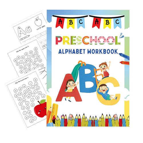 Libro de Trazado del Alfabeto | Libro de Actividades Borrables para Niños - Suministros Escolares Portátiles y Actividades Educativas Preescolares para