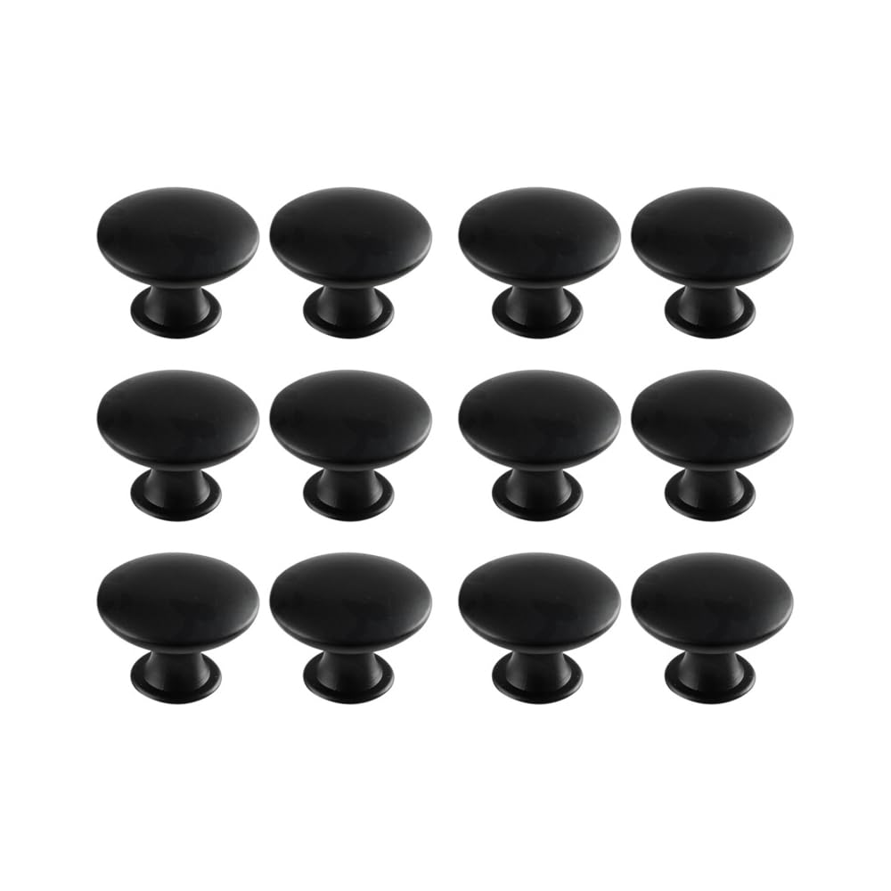 zalati Cabinet Knobs 12pcs Cupboard Handles Drawer Pulls for Kitchen Bathroom Closets Wardrobe - Zinc Alloy, Black