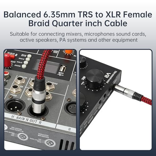 Cable de micrófono 1/4 TRS macho a XLR hembra 1.5 m miniatura 5