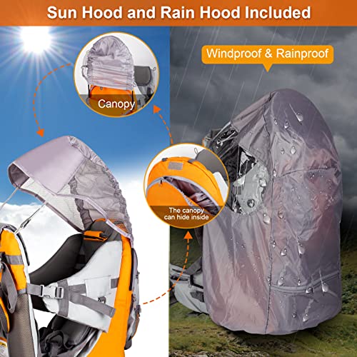 Baby-Backpack-Carrier-Safe-Toddler-Hiking-Backpack-Carrier-Camping-Child-Carriers-with-Rain-Cover-Child-Kid-Sun-Shade-Large-Storage-Insulated-Pocket-Adjustable-Padded-Child-Seat