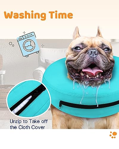 Image of Supet Inflatable Dog Cone Collar for Large Medium Small Dogs, Soft Cone Collar for Dogs Cats, ECollar Doggie Neck Donut Dog Cone Alternative After Surgery