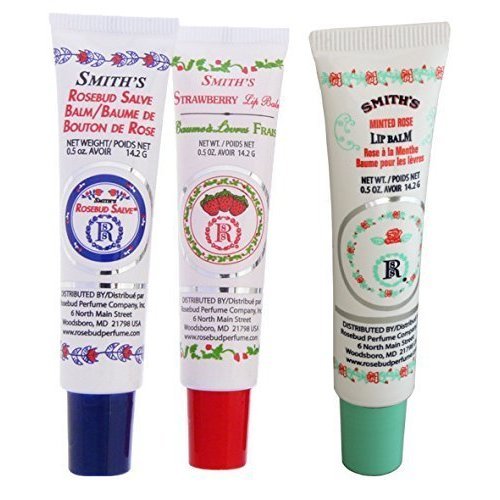 Buy Rosebud Perfume Co. Tube 3 Pack Smith's Rosebud Salve + Smith's Strawberry Lip Balm + Smith