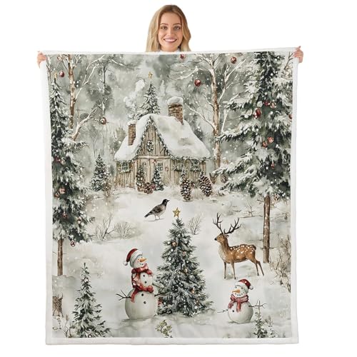 Weihnachts Kuscheldecke 31 Loussiesd Weihnachten Decke 150x200cm Jungs Mädchen Weihnachtsbaum...
