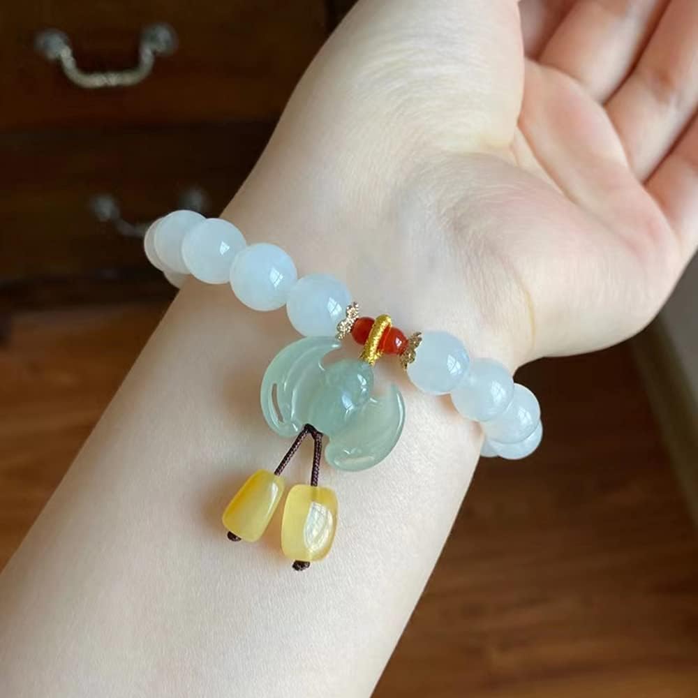 新品　未使用　天然和田玉白玉　白玉バングル 白半透明　うるうる　可愛い　本物保証 Amazon | 天然和田玉白玉9.5 mm円玉シングルリングブレスレット