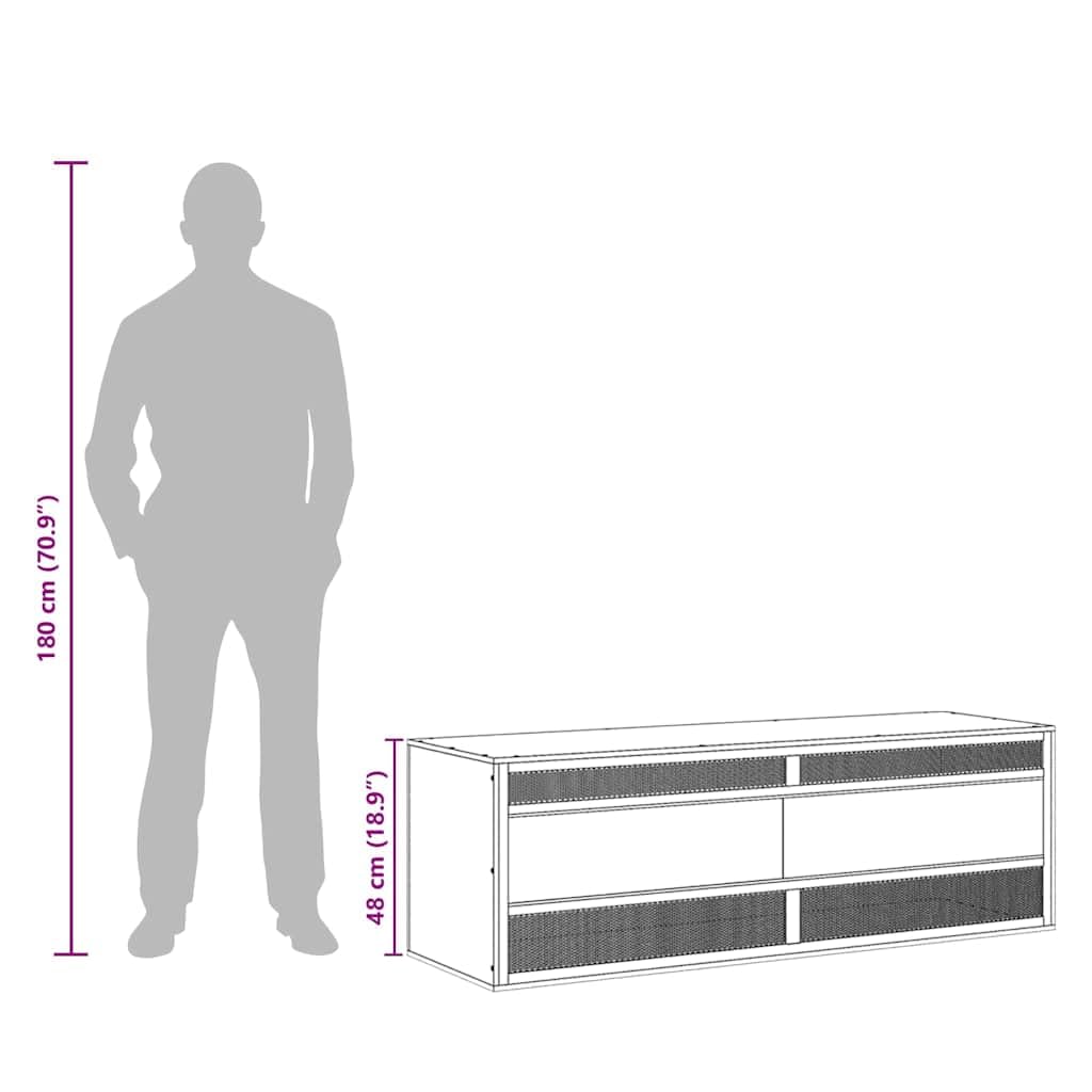 vidaXL Terrarium Bois d'Ingénierie 144x46x48 cm Boîte pour Habitat de Reptile