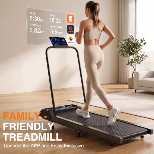 Image of Walking with Incline Pad and Handle Bar, 2.5HP Low Noise Treadmill, 270lbs | Remote Control, 3 in 1 Mini Walking Machine, Walking with Incline Mat for Home, Treadmill with Handle Bar, 270lbs Capacity