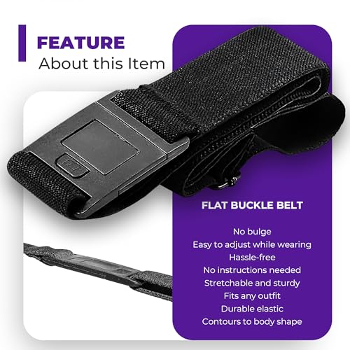 Image of Womens Belts for Jeans, Invisible Flat Buckle Belt, Adjustable Stretch Fit | Adjustable Invisible Belt with Flat Buckle, No Bulge, Comfortable All Day Fit for Jeans, Pants and Dress