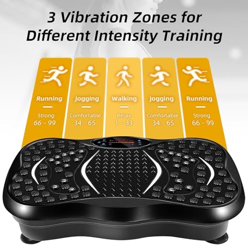 Image of Vibration Plate Exercise Machine - Whole Body Workout for Weight Loss, Lymphatic Drainage & Muscle Recovery, Multiple Speeds with Bluetooth & Remote, Portable Shaker Board for Home Gym