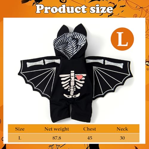 HAIJIYUNTU Hundekostüm Halloween, Halloween Kostüm Hund, Hunde Halloweens Kostüm, Halloweens Hundekostüm, Skelett Haustier Kostüm Für Haustier Party, Cosplay