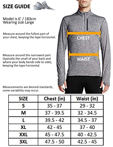 Liberty Imports Pack of 3 Men's Performance Quarter Zip Pullovers with Pockets, Quick Dry Active Long Sleeve Shirts (Edition 1, X-Large)