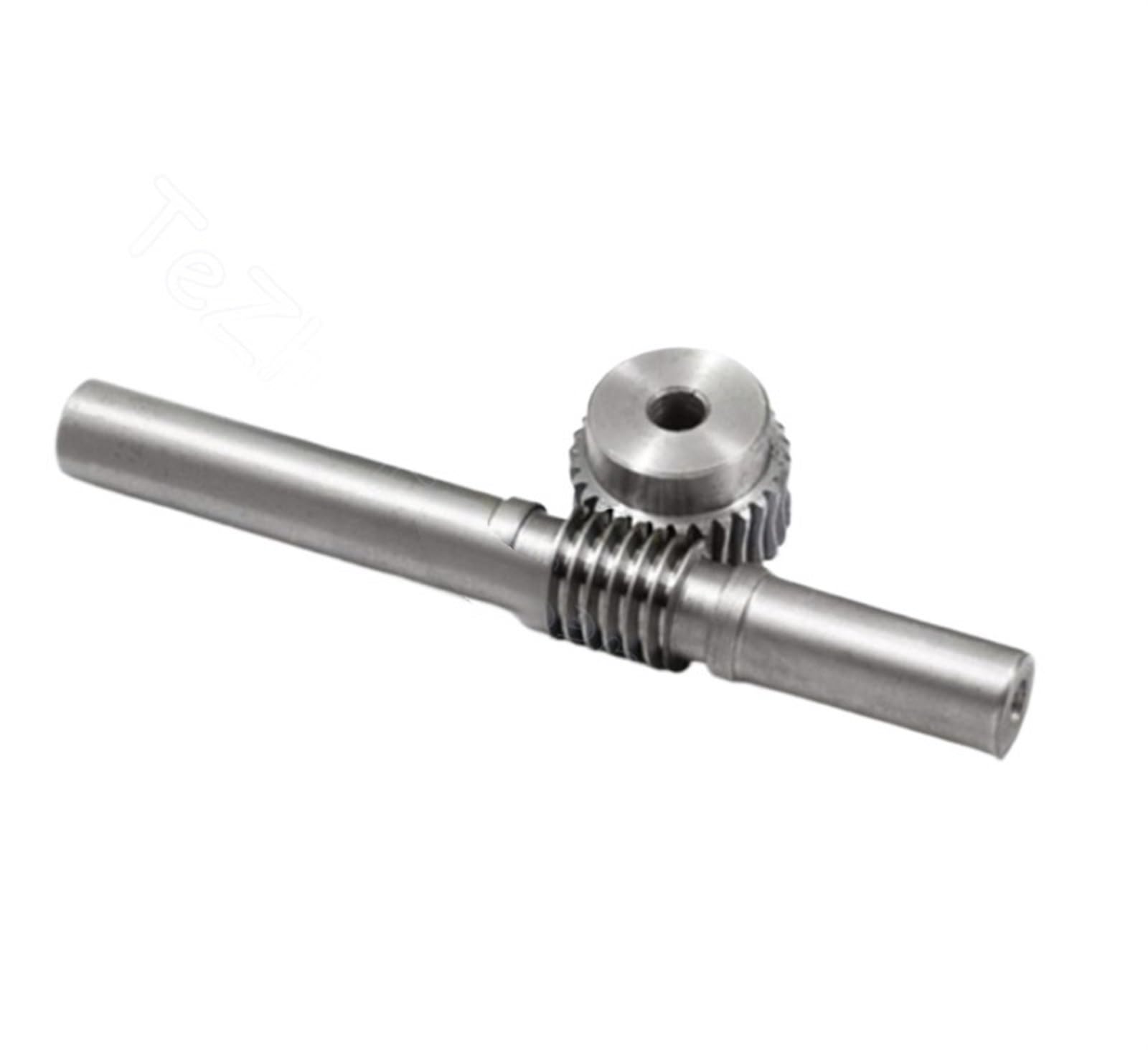 Bevel Gear Pinion Hardware Mechanical 1 Set 1M Worm Gear with Rod Reduction Ratio 1:15/20/25/30/35/40/45/50/60/70/80/100 Steel Worm Gear Rod(70T Gear bore 10mm)