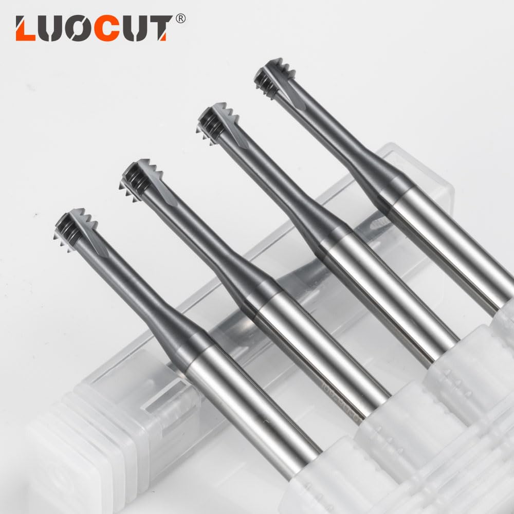 Metric Thread Milling Cutter Solid Carbide for Stainless Steel Thread Angle 60 Degrees CNC for Metal Working Replace Taps-(M3 1pcs;M4 1pcs;M5 1pcs;M6 1pcs?M8 1pcs)