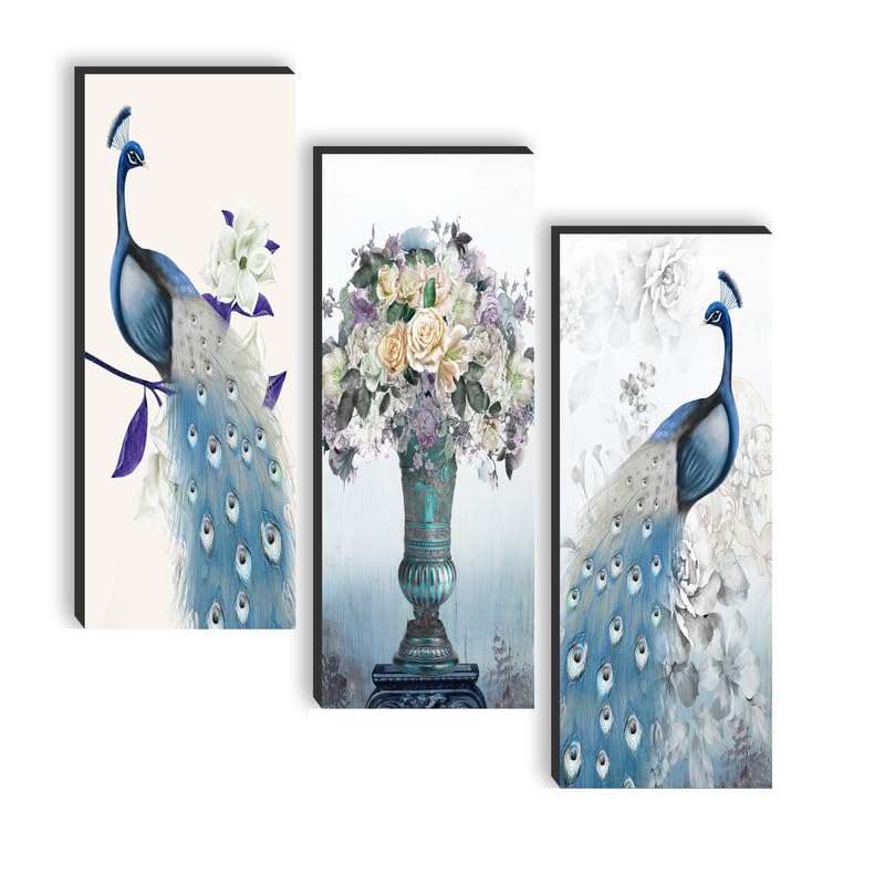 SAF paintings set of 3 Peacock And Flower Pot UV textured self adeshive wall painting for home decoration SANF-SJ81 (B0C6M43S9Z) Amazon Price History, Amazon Price Tracker