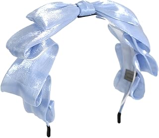 ロリータ サテン レース レディース リボン カチューシャ ゴスロリ 蝶結び コスプレ 髪飾り ヘアアクセサリー 萌え キュート メイドカフェ【J's select】 (ブルー)