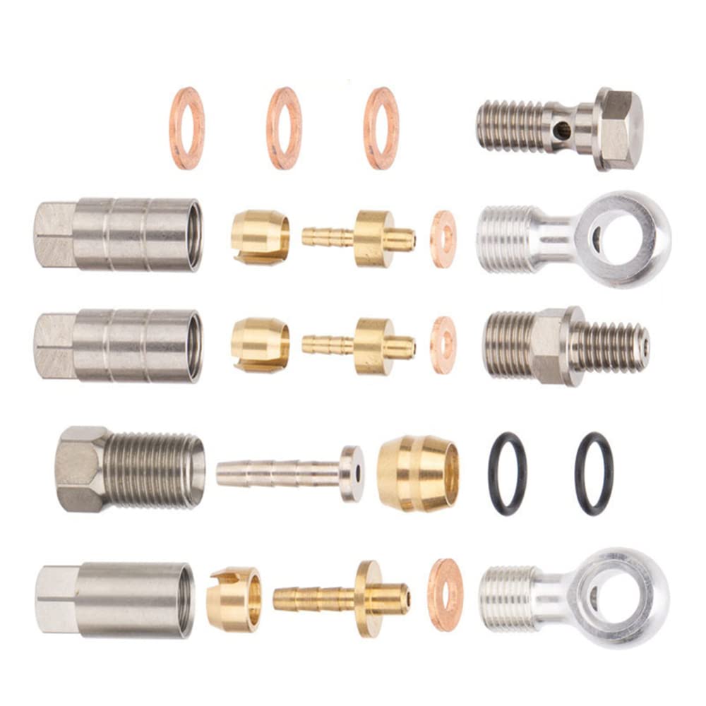 TEQINMountain Bike Hydraulic Disc Brake Hose Connector Set, Bicycle Hydraulic Joint Replacement Parts BH90 Joint Set (Ball Head)