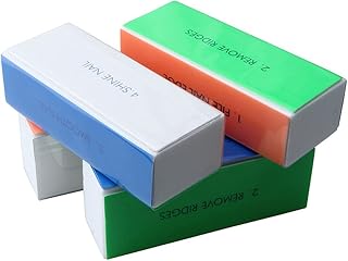 Erioctry 4PCS 4 Way Nail Buffing Block Nail Files Grit Nail File Buffer Sponge Emery Board Nail Art Care Buffing Mini Manicure Sanding Blocks Polishing Tool(Color Random)