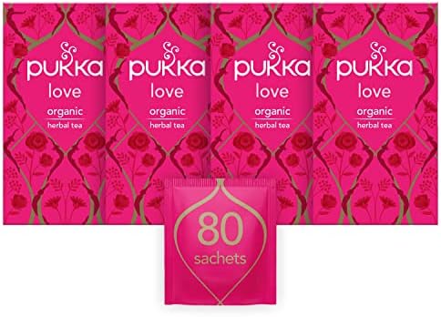 Pukka Love, Organic Herbal Tea with Rose, Chamomile & Lime Flower