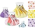 Shihanee 3 Pcs Ice Pack for Injuries, Reusable Hot Water Bag with Screw Top, Hot Cold for Sports Knee Head Leg Shoulder Back Injury, 6 Inch 9 Inch 10 Inch(Multicolor,Fruit Style)