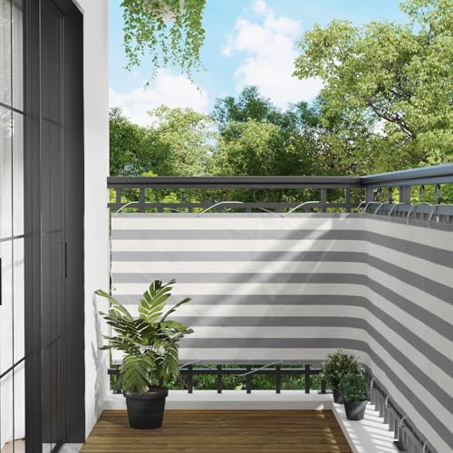 Écran de balcon haut de gamme en polyester moderne oblong gris - 3