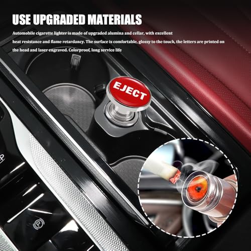 Image of Car Cigarette Lighter, Cigarette Lighter for Car, Anodized Aluminum Push Button Lighter Dustproof Plug, EJECT Button Automotive Interior Accessories for Most Vehicles (Drip EJECT)