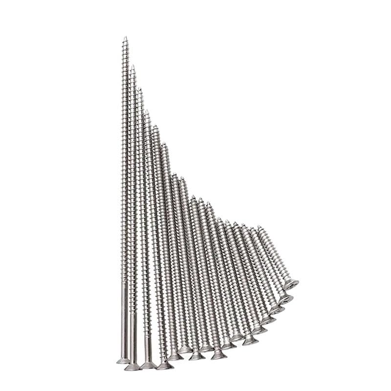 Wkręty Do Drewna M4 Wkręty Samogwintujące Ze Stali Nierdzewnej 304 Z Łbem Stożkowym Phillips Do Panelu Gniazda Przełącznika(140mm(10pcs))