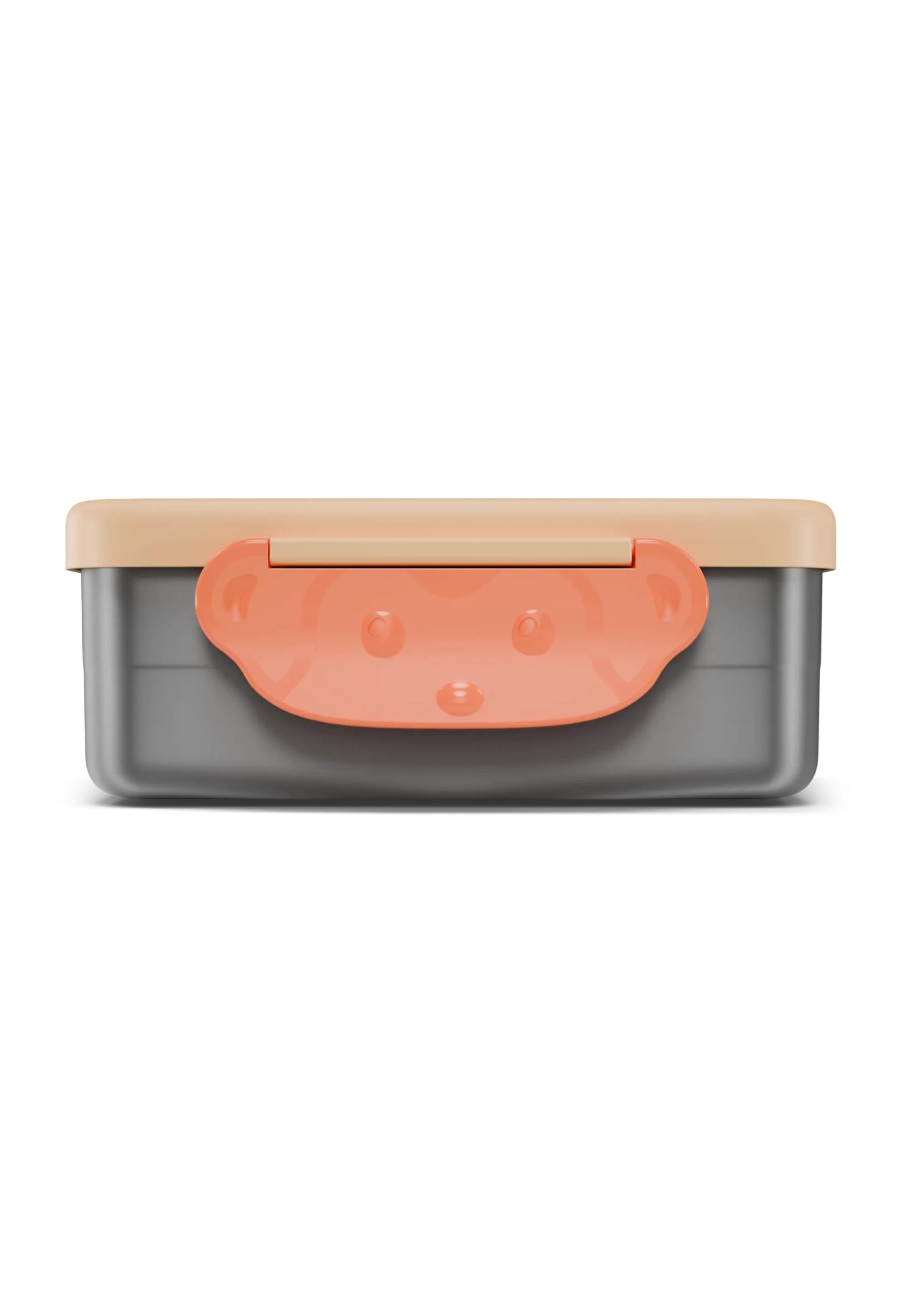 Affenzahn Boîte à pain en acier inoxydable avec compartiment séparé, passe au lave-vaisselle, avec motif coloré Savane ensoleillée - Orange