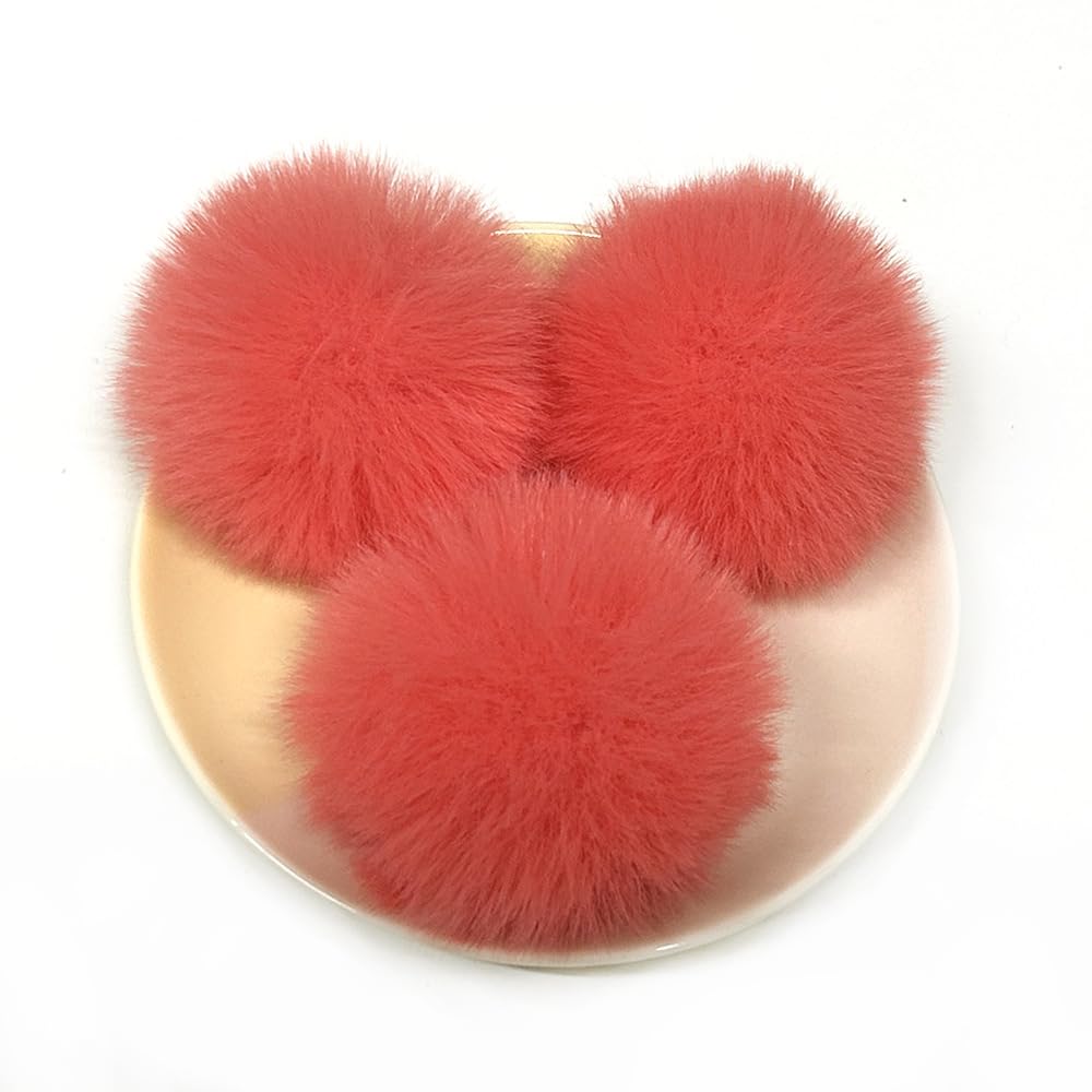 Duories Lot De 12 Pompons En Fourrure Synthétique Colorée Pour Le Bricolage Pour Chapeaux, Chaussures, écharpes, Décoration De Noël, Porte-clés, 8 Cm, Violet Rose