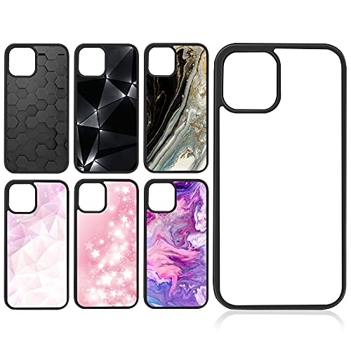 6 Pieces Sublimation Blanks Phone Case Covers DIY 2D Rubber Phone Protective Case 6.1 Inch Anti-Slip Cell Phone Case Compatible with iPhone 11