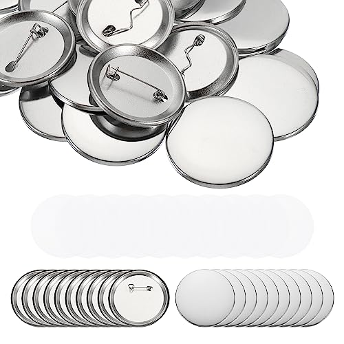 Fournitures pour bouton de 75mm PATIKIL avec pièces en métal et film plastique (200 pcs)
