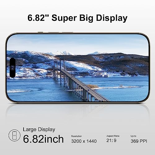 Exachat A14 5G Unlocked Smartphone 6.82" Fhd+ Display 90Hz, 72Mp Camera 6800Mah,4Gb+128Gb/256Gb Dual Sim Cell Phone Unlocked Fingerprint/Face Id #TOP1