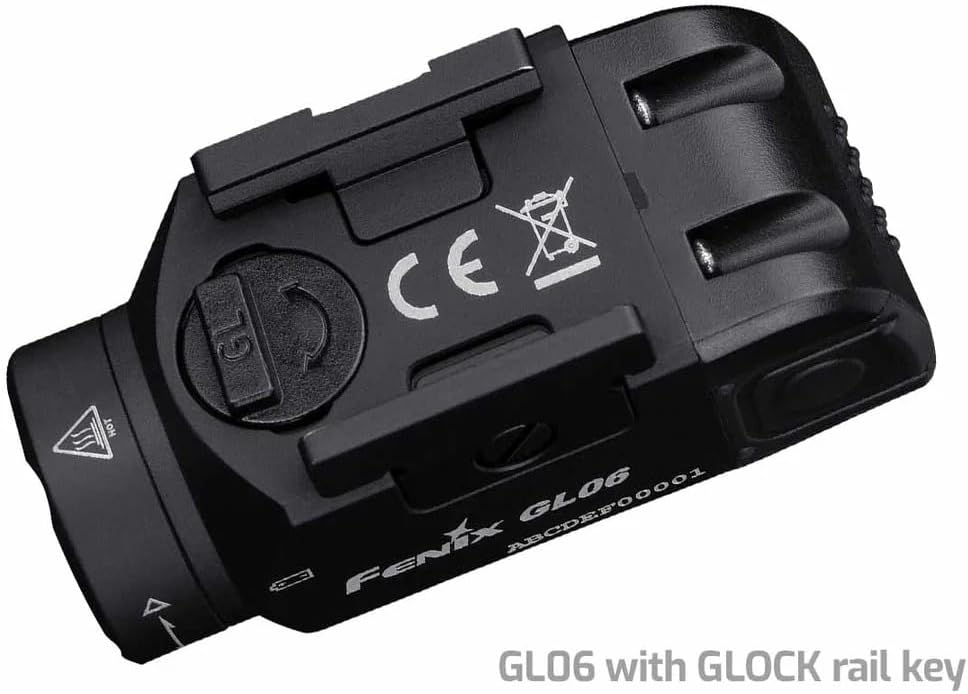 Fenix GL06 Compact Impact-Resistant Aluminum 600 Lumens 459"" Max Beam Distance Shooting Gun Attachable LED Light - Fits Universal Glock & Picatinny Rails, Black