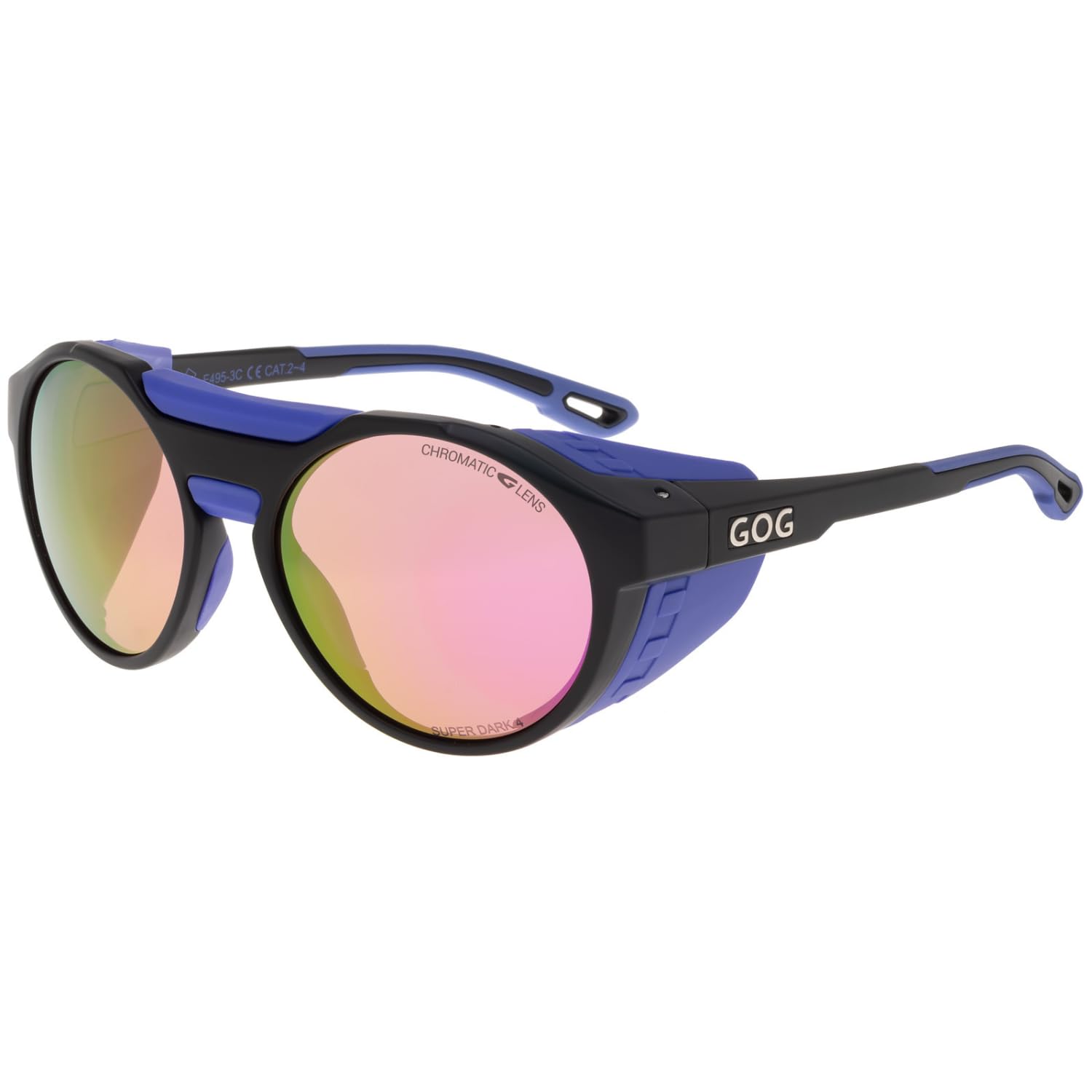 GOG Eyewear okulary przeciwsłoneczne z wysokimi górami, okulary przeciwsłoneczne z soczewkami kategorii 4 polaryzacyjne sportowe okulary przeciwsłoneczne z soczewkami fotochromowymi, Super Dark UV400