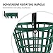 SEWACC Golf Ball Basket Plastic Basket Holds 50 Balls Green Golfball Container with Handle