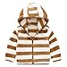 Toddler Boys Girls Thick Fleece Jacket Fashion Stripe Hooded Coat Soft Long Sleeve Windproof Khaki 12-18 Months