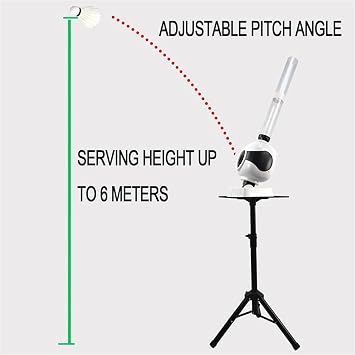 Portable Automatic Badminton Serving Machine with Remote Control, 50 Ball Capacity/Fixed-Point Serve/Automatic Drop, for Home Solo Practice and Competition Training,A
