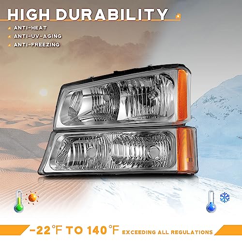Image of WEELMOTO Headlights for 03-07 Chevy Silverado1500 /2500 /3500 /1500HD /2500HD