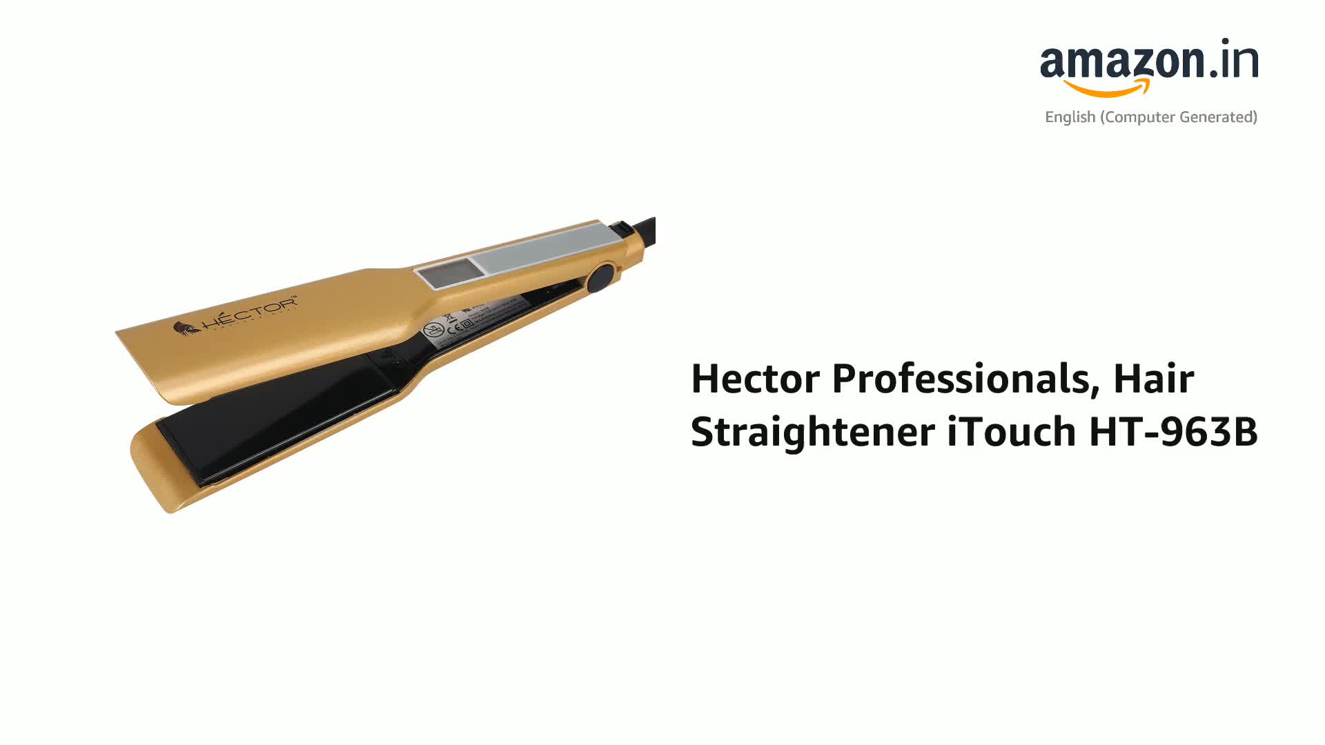 Hector Professionals, Hair Straightener iTouch HT-963B(Gold, White