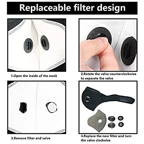 Bdl Sport Mask With Exhalation Valves, Plus Dust Face Mask With Extra 4 Activated Carbon Filters Personal Protective Adjustable Nylon Dust Sport Mask,Orange #TOP5