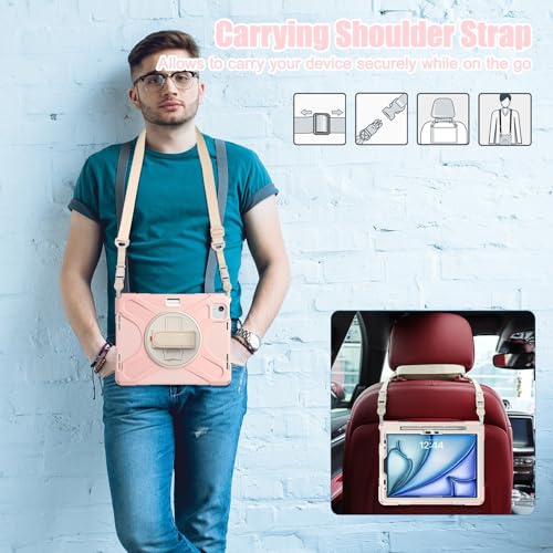 Coque iPad Air 11 M2 robuste rose pour éviter les bris d'écran - 6