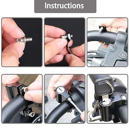 Pitrukrupa Enterprise Metal Universal Motorcycle Helmet Lock for Bike Handle Â– Anti-Theft Fixed Security Lock with 2 Keys Â– Multi-Function Electric Helmet Lock for Bicycles, Scooters & Motorcycles - Image 6 thumbnail