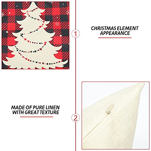 Valiclud Home Decor Linen Pillowcase 4Pcs Xmas Linen Pillow Cover Decorative Throw Pillow Cover Burlap Square Cushion Pillows Cover For Couch Car Farmhouse Nativity Decor Home Decoration #TOP5