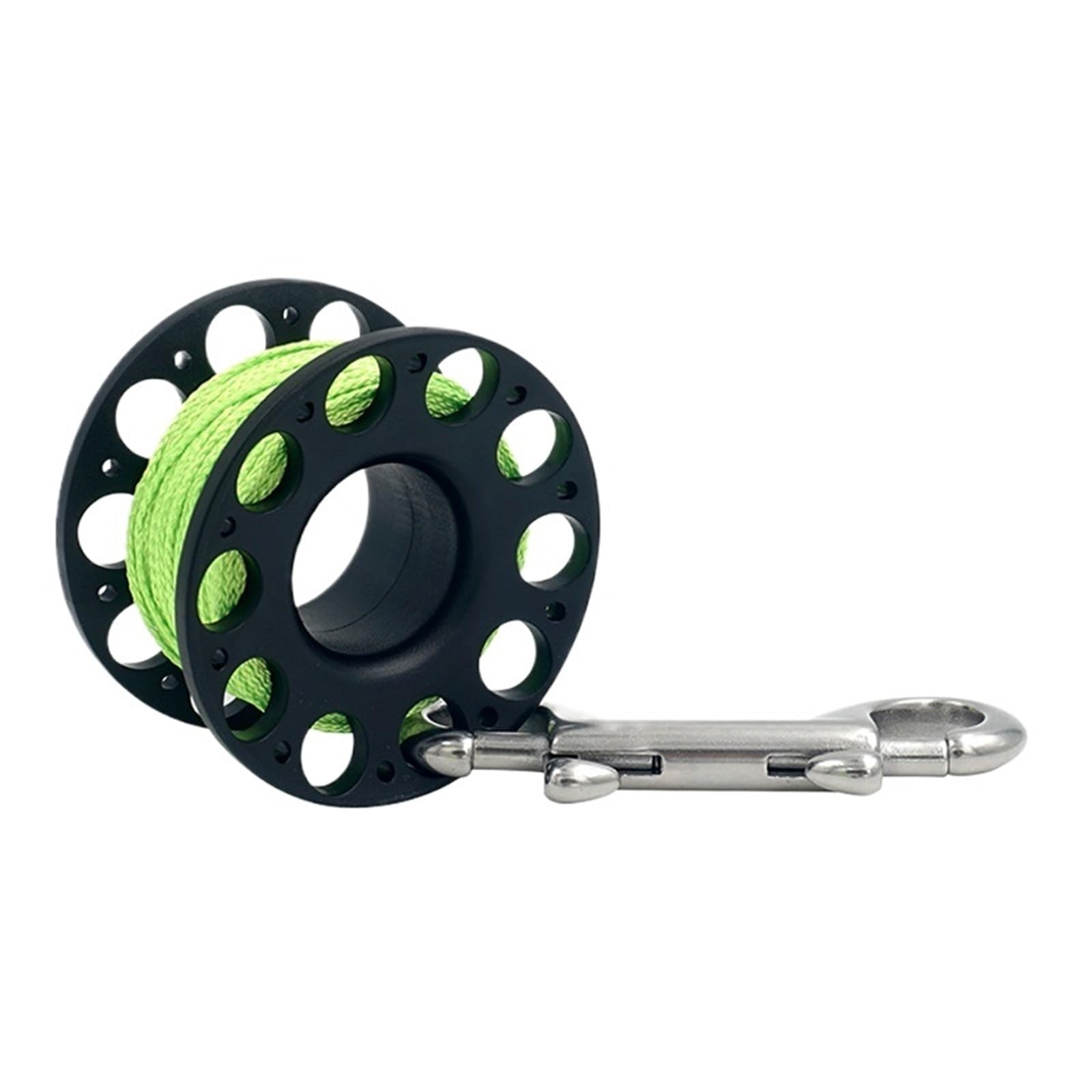 Diving Finger Spool, Finger Spool Reel Multicolor Bolt Snap Cave Wreck Drift Diving(Black 15m)