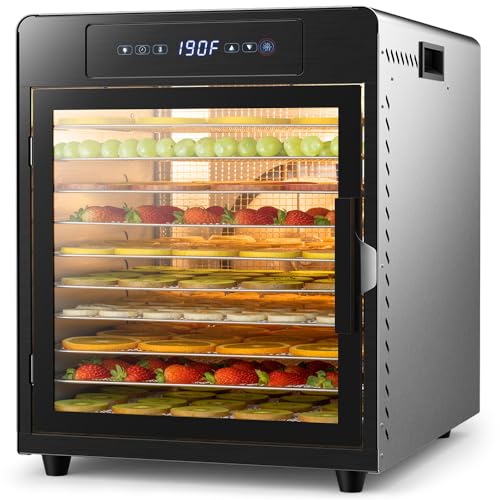 Septree 800W Food Dehydrator | Large 10 Stainless Steel Trays