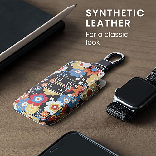 kwmobile Key Cover Compatible with Renault 4 Button Car Key Smart Key (only Keyless Go), Faux Leather - Image 3