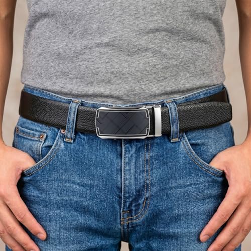 Image of THE MEN THING Mens Genuine Leather Belt | 2 in 1 Reversible (Black & Brown) (1 Pc.) - LUXORIC - ORLUX