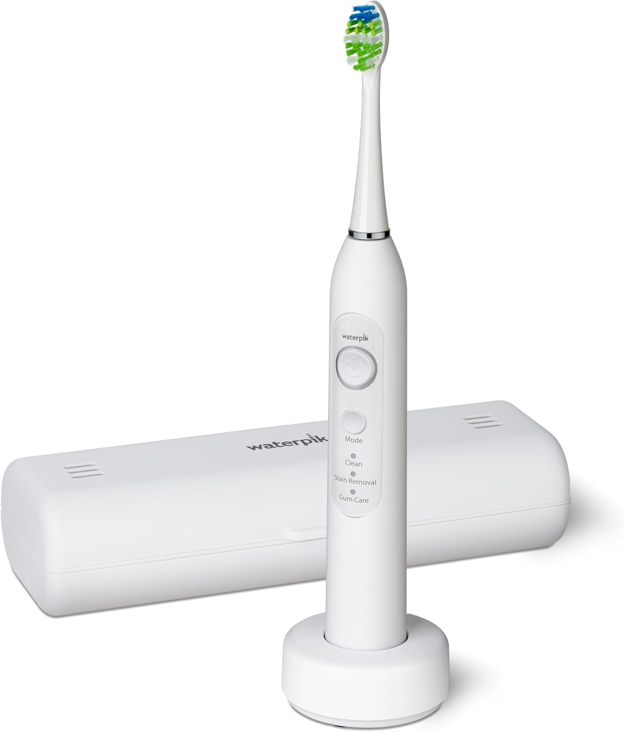 Waterpik Sensonic Spazzolino Elettrico Sonico, Bianco | Ricaricabile, Con 3 modalità, Custodia da viaggio, Caricabatterie USB